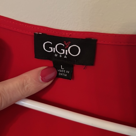 NWOT Red Swiss dot GiGio blouse - Picture 2 of 5